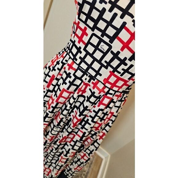 Milly Heidi Silk Red/Black Sundress Size 4 - Picture 5 of 10